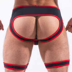 Sparta's Harness Backless Snax Noir-Rouge